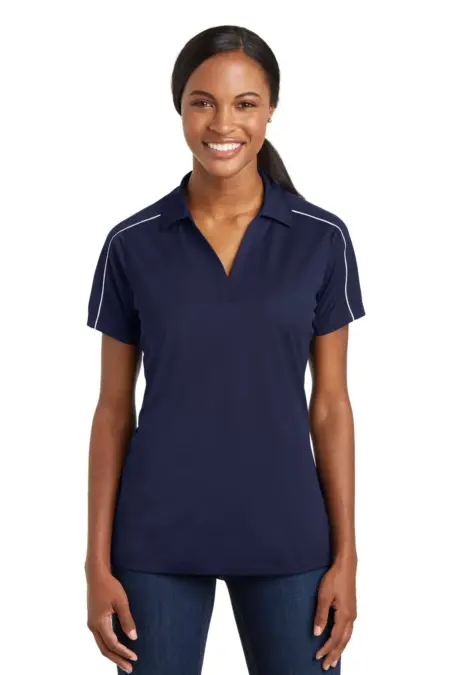 Sport-Tek ®  Ladies Micropique Sport-Wick ®  Piped Polo. LST653
