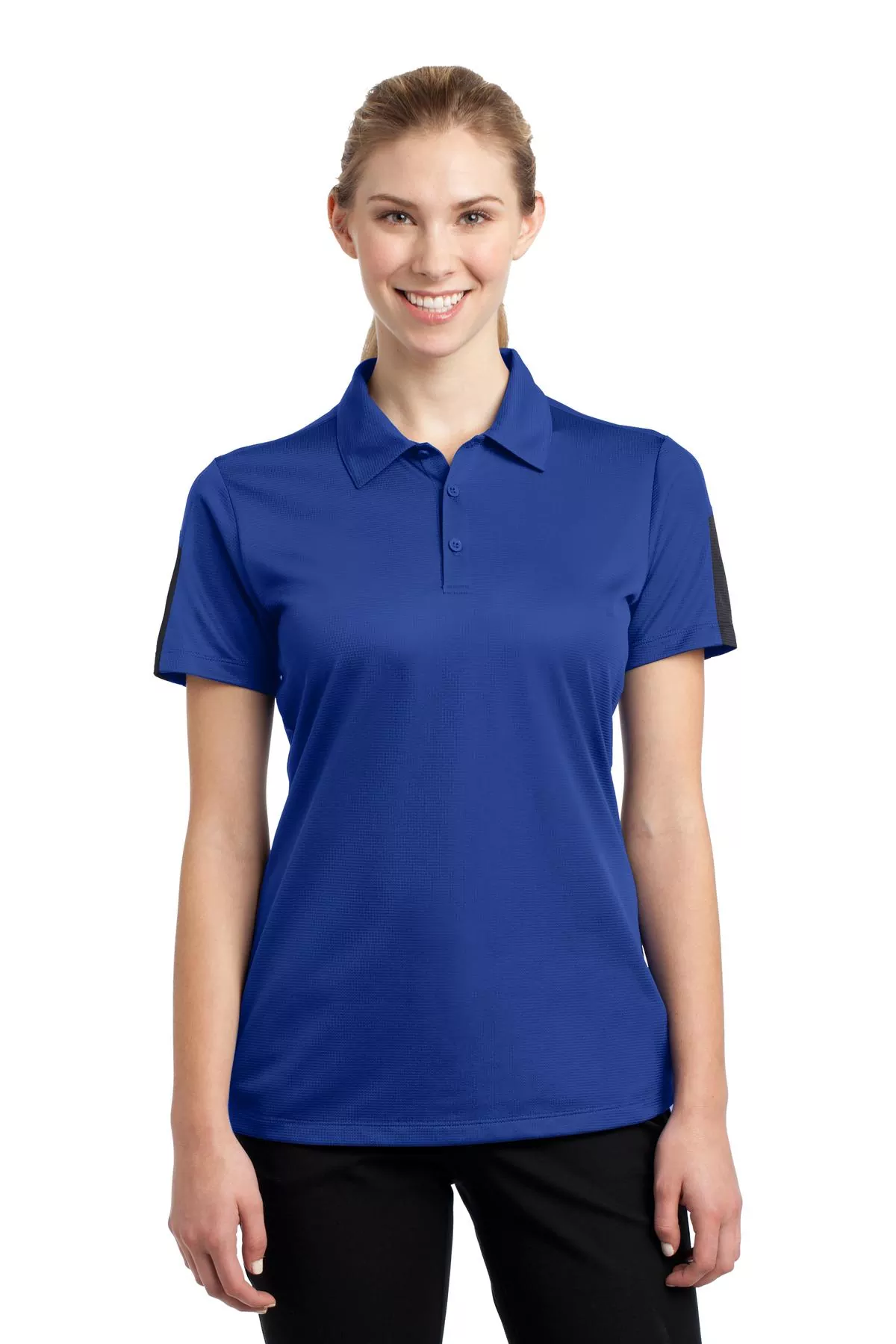 Sport-Tek ® Ladies PosiCharge ® Active Textured Colorblock Polo. LST695