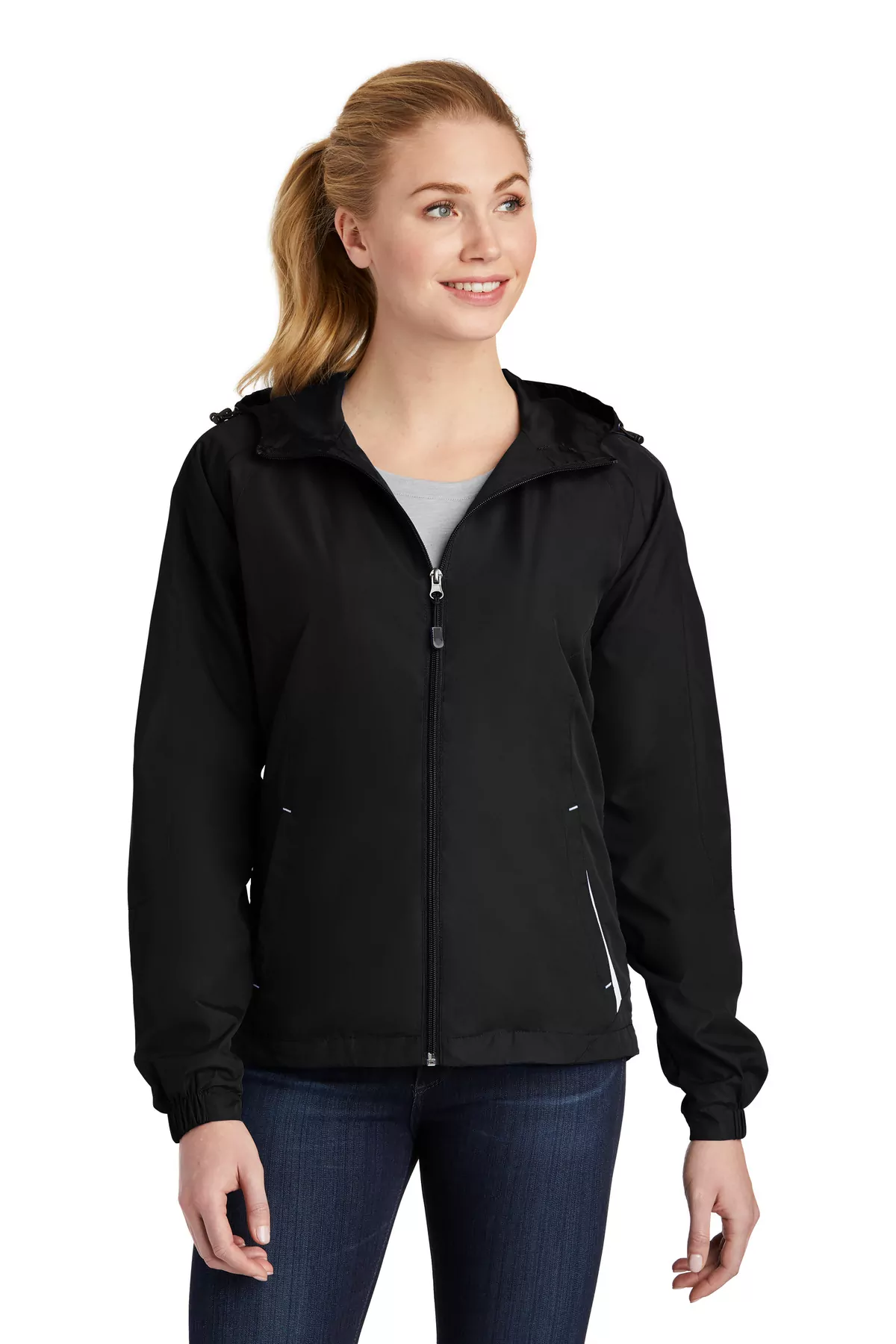 Sport-Tek ® Ladies Colorblock Hooded Raglan Jacket. LST76 - Image 5