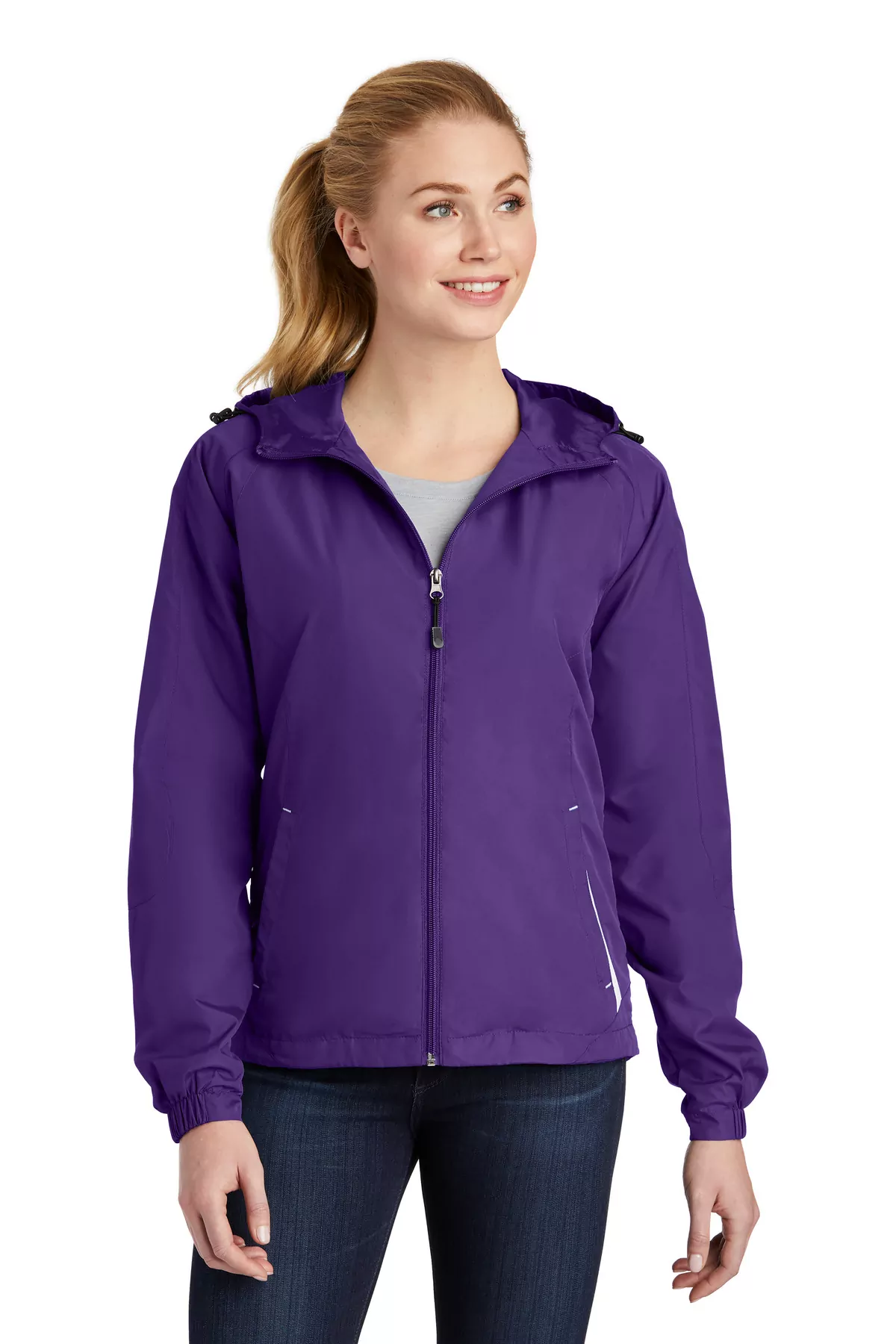 Sport-Tek ® Ladies Colorblock Hooded Raglan Jacket. LST76 - Image 4