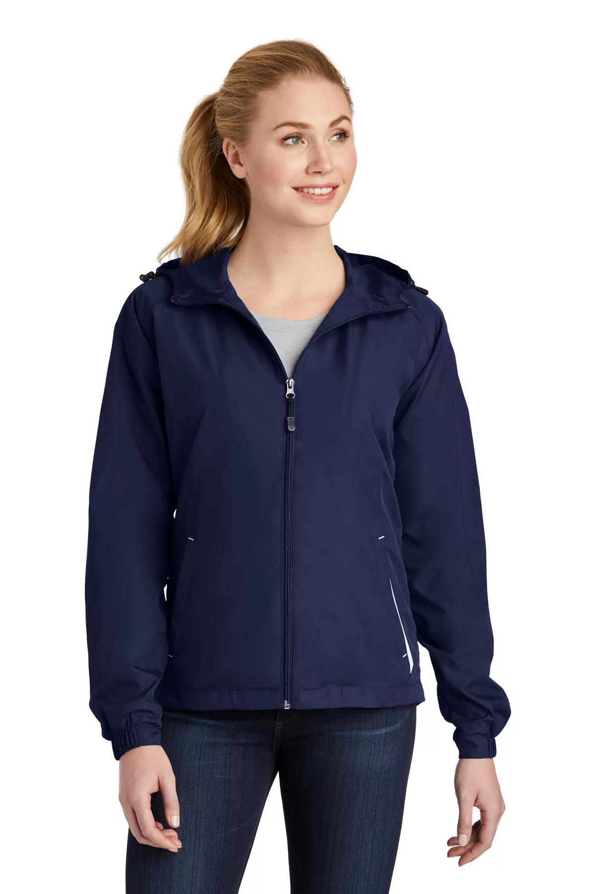 Sport-Tek ® Ladies Colorblock Hooded Raglan Jacket. LST76