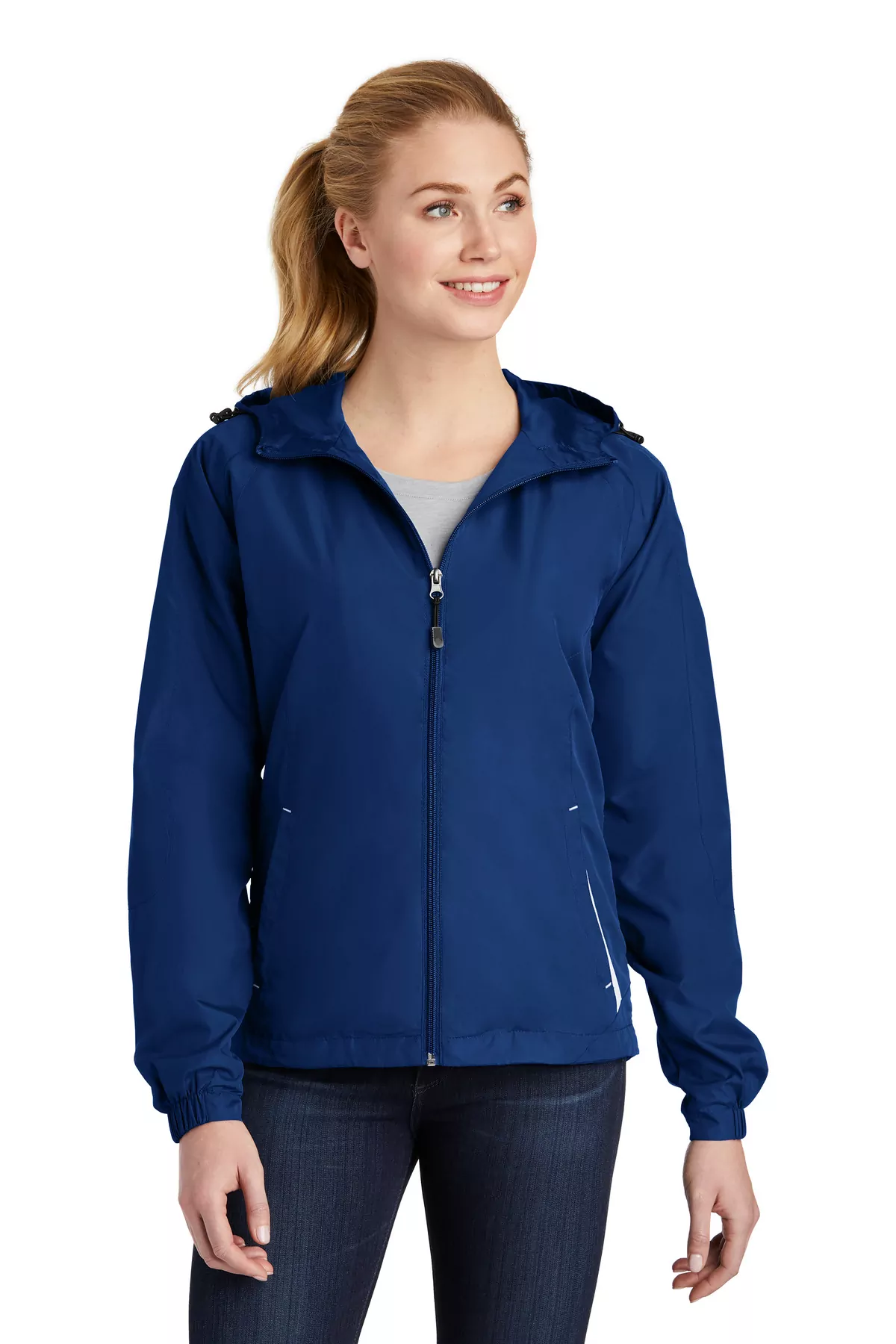 Sport-Tek ® Ladies Colorblock Hooded Raglan Jacket. LST76 - Image 2