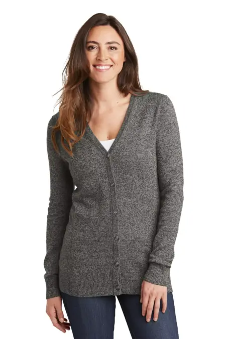 Port Authority  ®  Ladies Marled Cardigan Sweater. LSW415