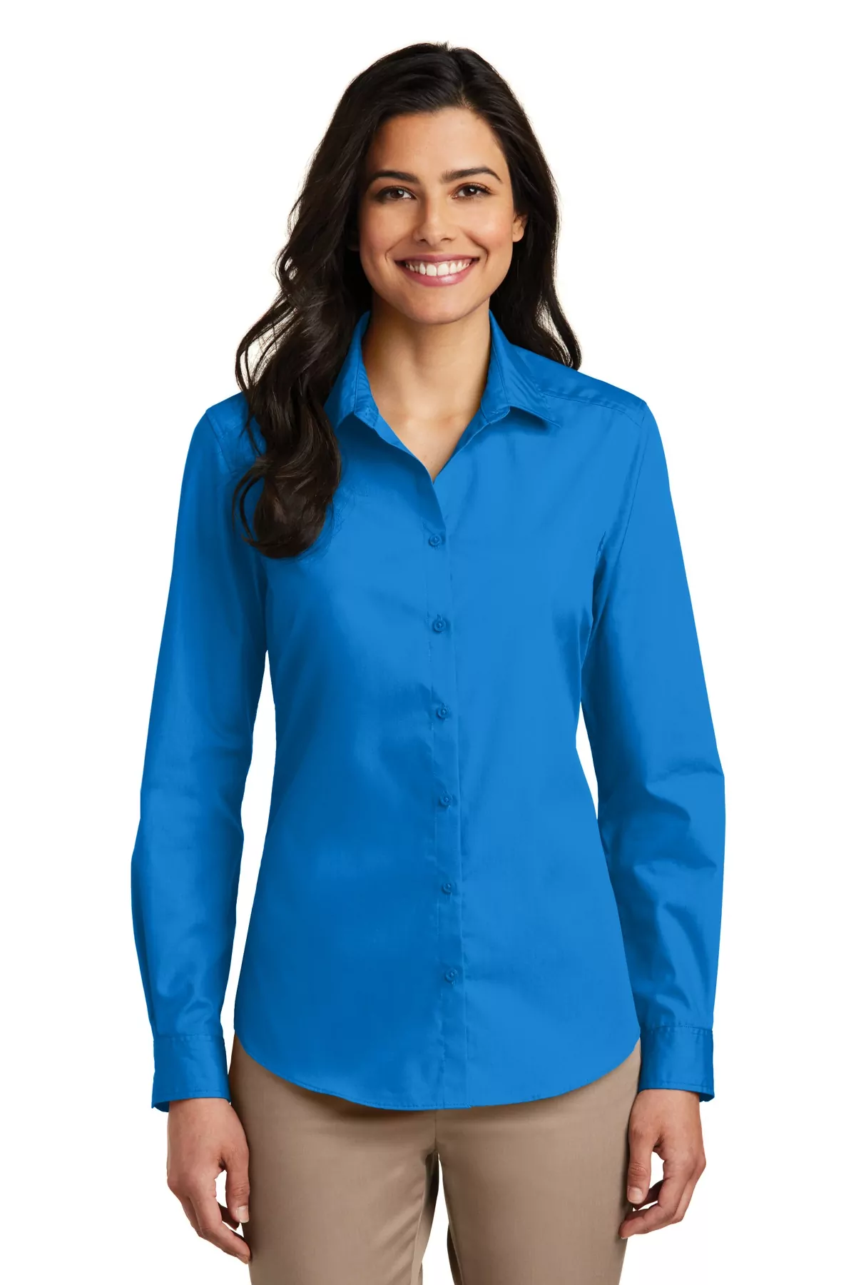 Port Authority ® Ladies Long Sleeve Carefree Poplin Shirt. LW100 - Image 7
