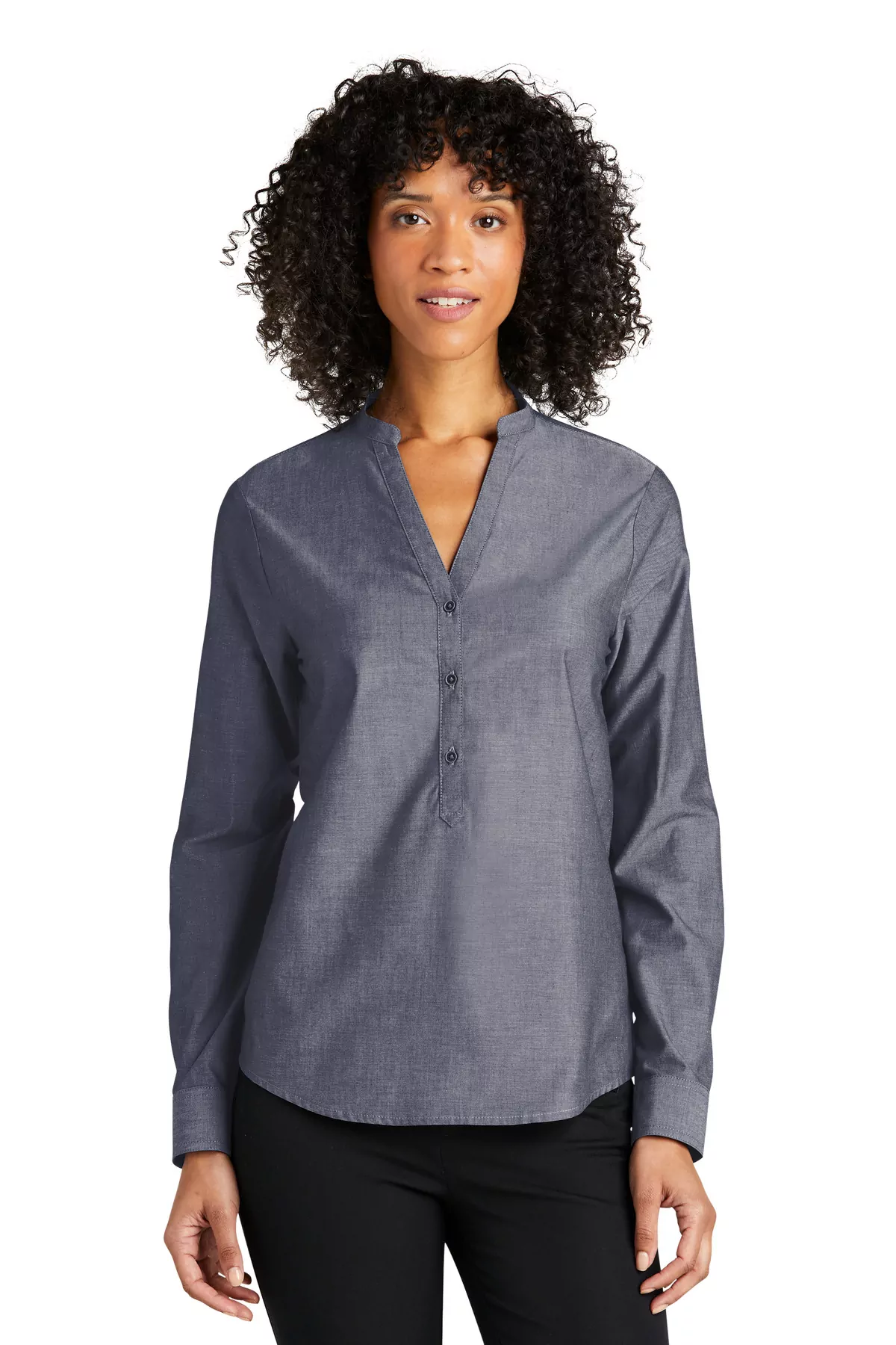 Port Authority ® Ladies Long Sleeve Chambray Easy Care Shirt LW382 - Image 2