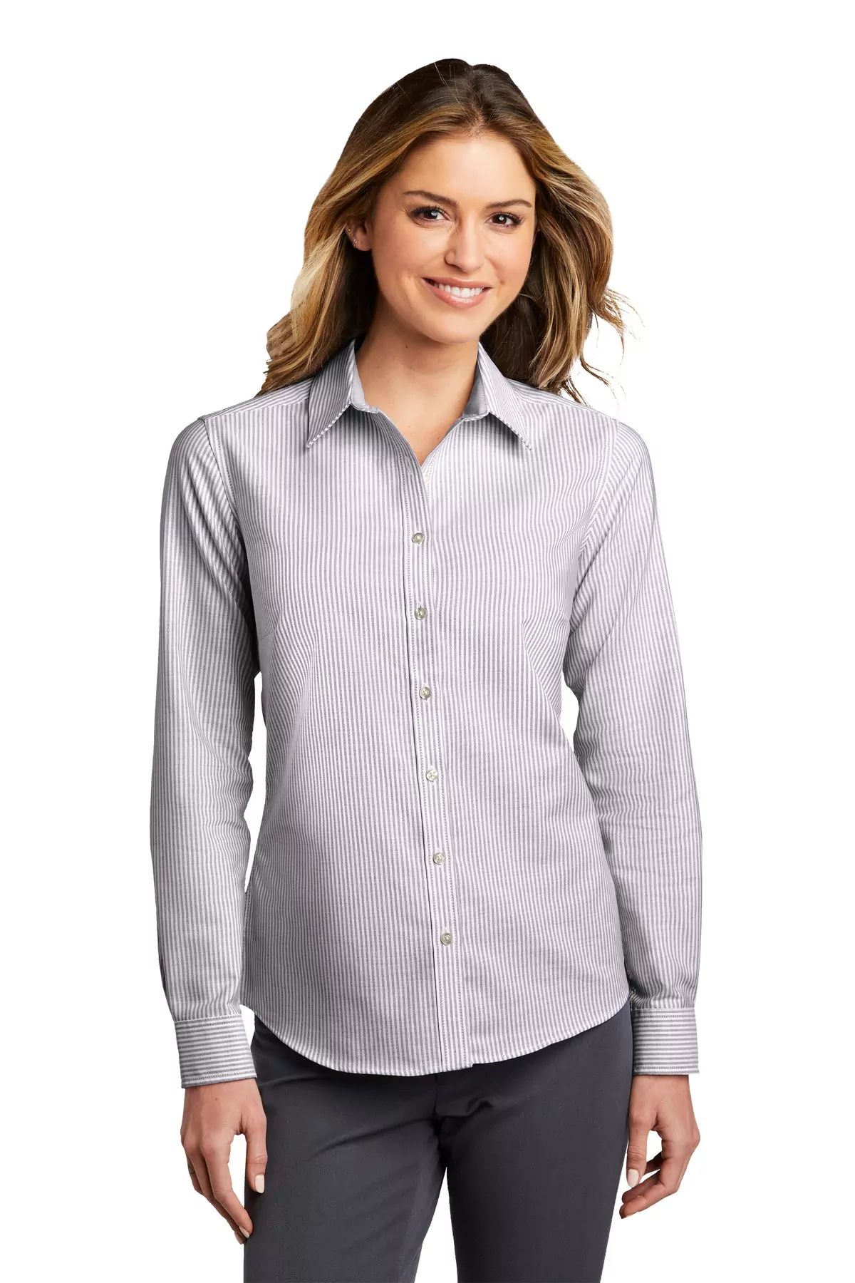 Port Authority ® Ladies SuperPro Oxford Stripe Shirt. LW657 - Image 2