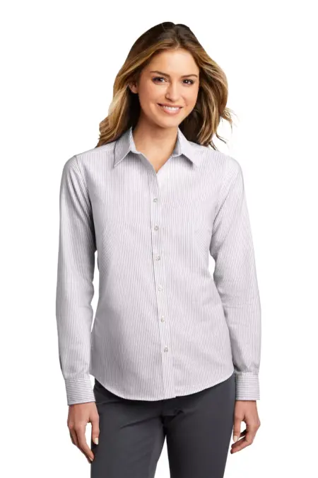 Port Authority  ®  Ladies SuperPro    Oxford Stripe Shirt. LW657