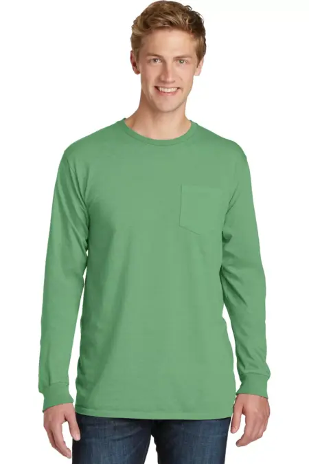 Port & Company ®  Beach Wash ®  Garment-Dyed Long Sleeve Pocket Tee  PC099LSP