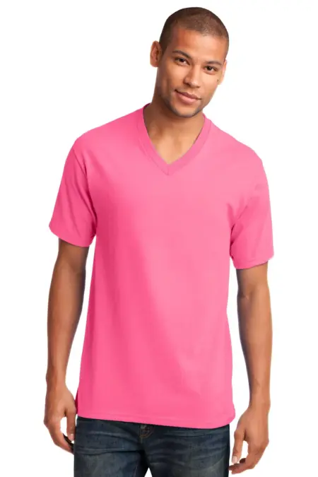 Port & Company ®  Core Cotton V-Neck Tee. PC54V