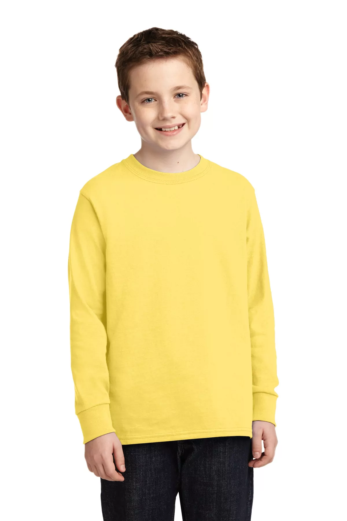 Port & Company ® Youth Long Sleeve Core Cotton Tee. PC54YLS - Image 2