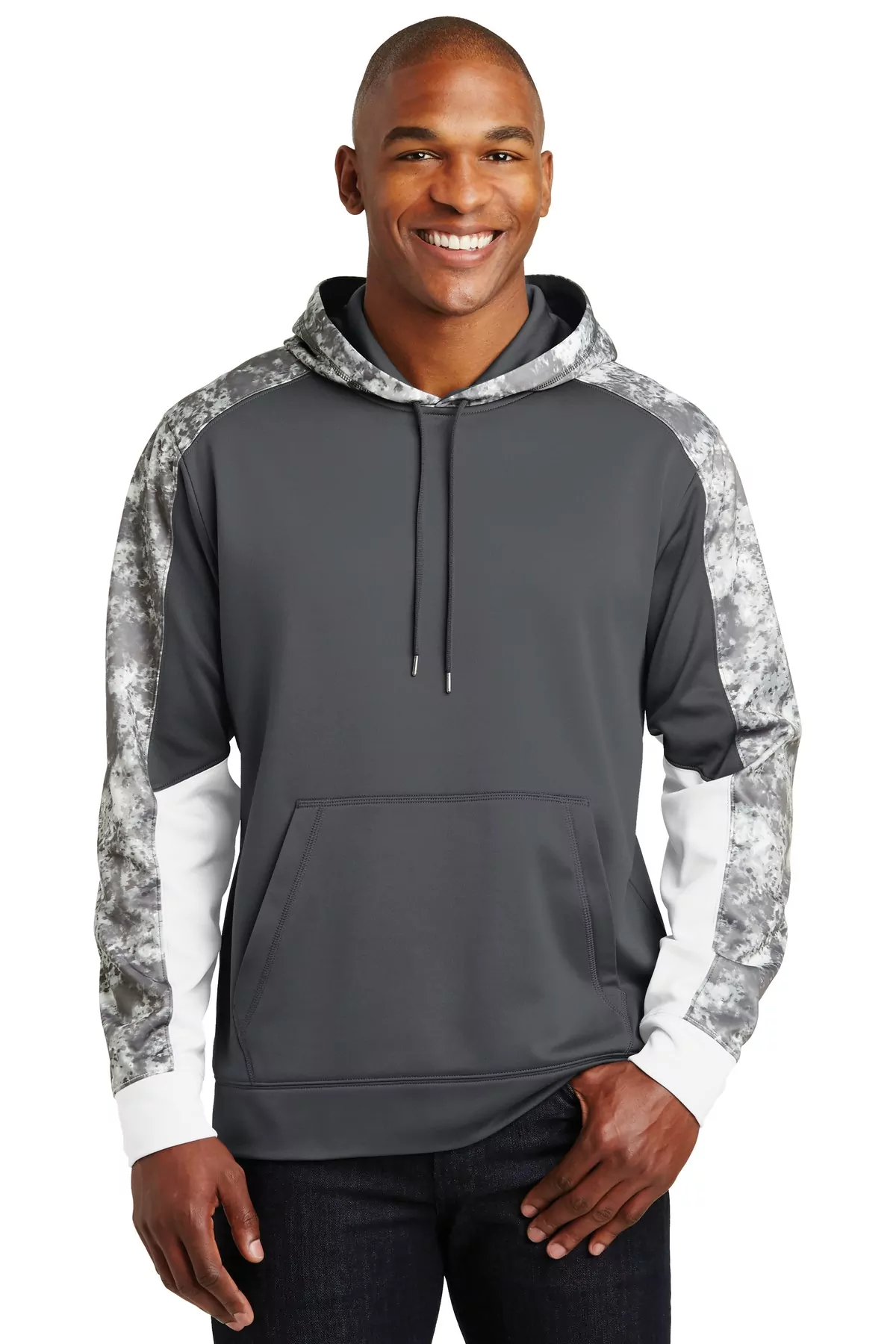 Sport-Tek ® Sport-Wick ® Mineral Freeze Fleece Colorblock Hooded Pullover. ST231