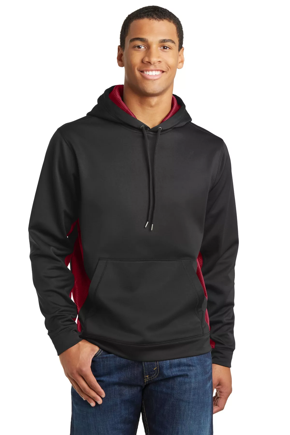 Sport-Tek ® Sport-Wick ® CamoHex Fleece Colorblock Hooded Pullover. ST239 - Image 3