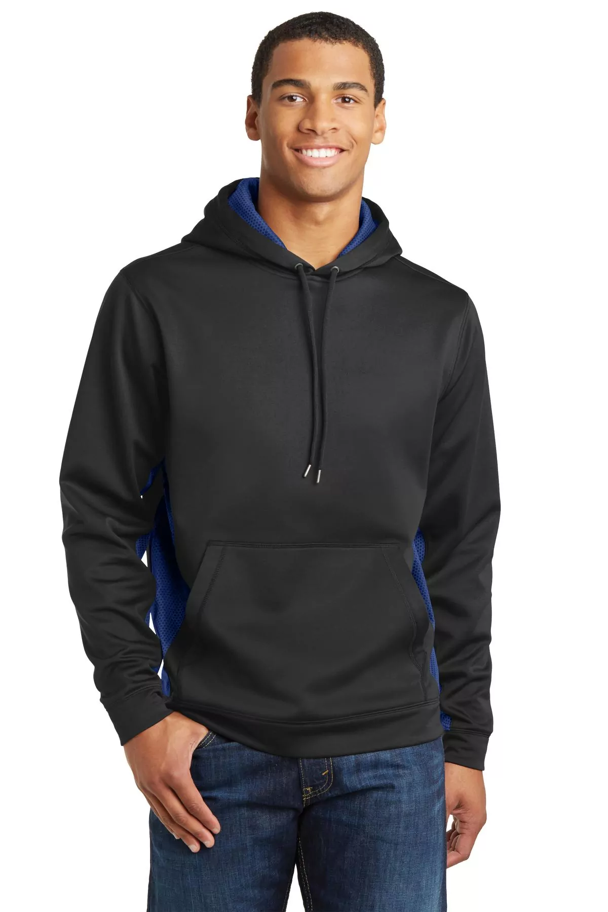 Sport-Tek ® Sport-Wick ® CamoHex Fleece Colorblock Hooded Pullover. ST239 - Image 2