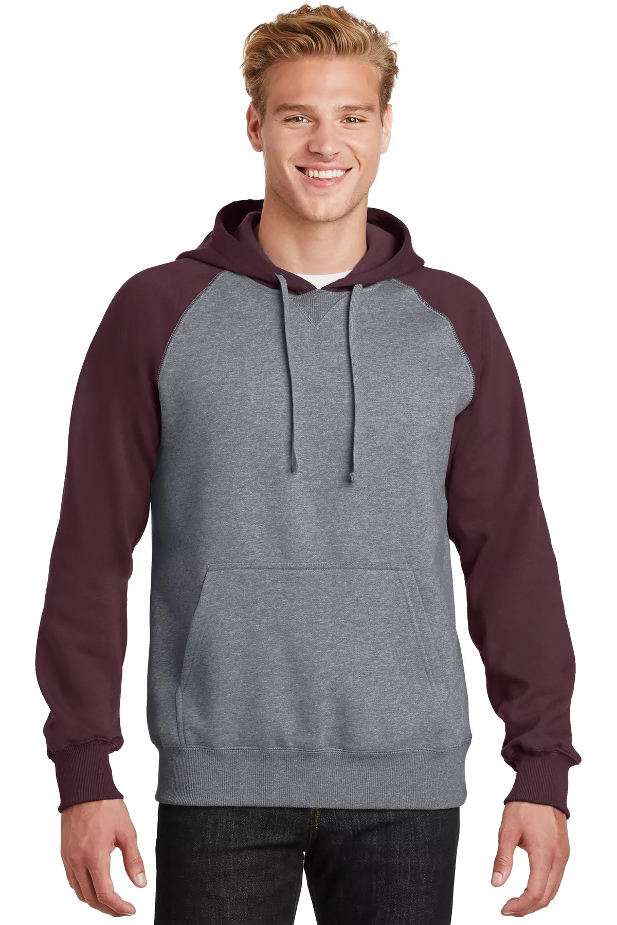 Sport-Tek ®  Raglan Colorblock Pullover Hooded Sweatshirt. ST267 - Image 2