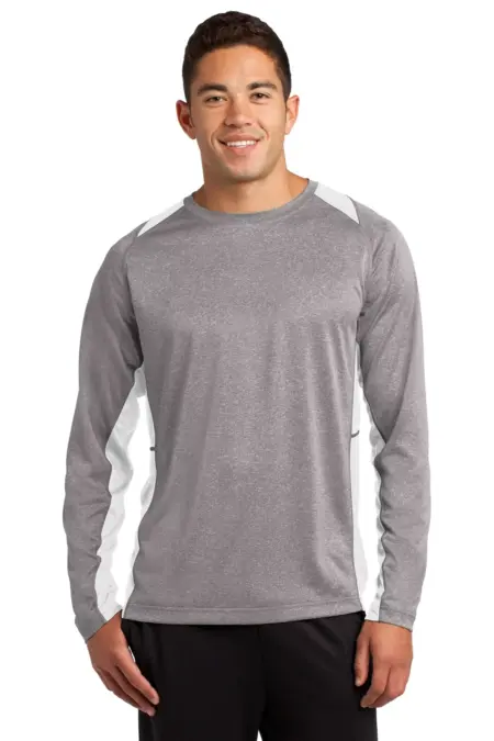 Sport-Tek ®  Long Sleeve Heather Colorblock Contender   Tee. ST361LS