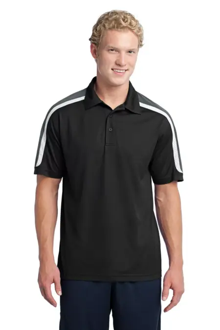 Sport-Tek ® Tricolor Shoulder Micropique Sport-Wick ® Polo. ST658