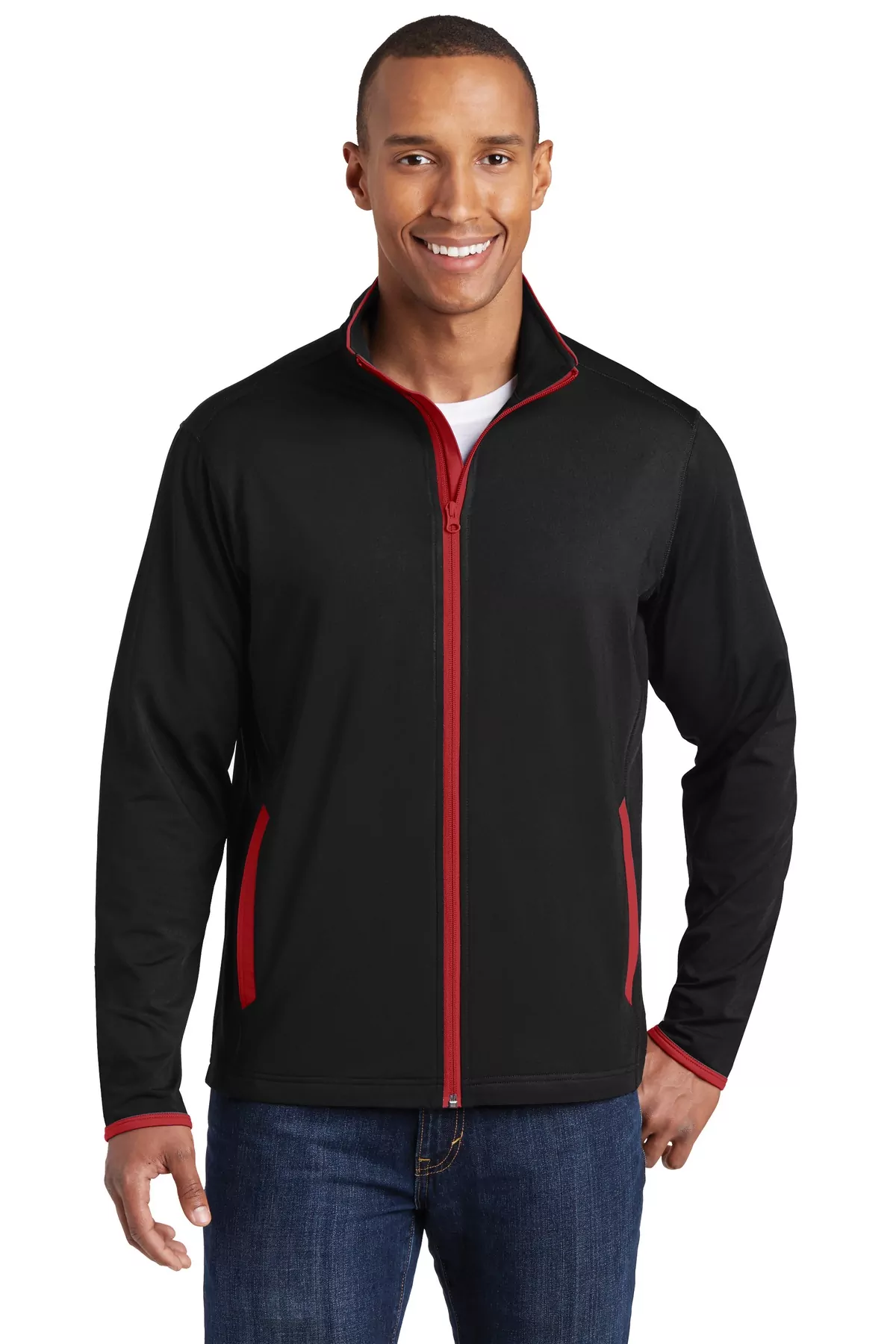 Sport-Tek ® Sport-Wick ® Stretch Contrast Full-Zip Jacket. ST853 - Image 3
