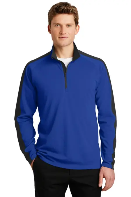 Sport-Tek ® Sport-Wick ® Textured Colorblock 1/4-Zip Pullover. ST861