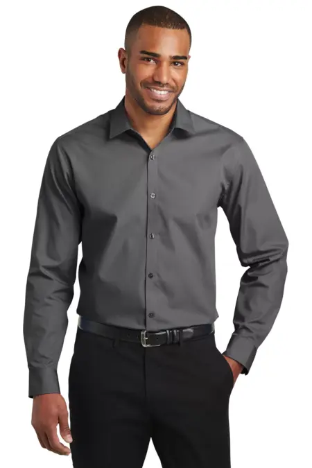 Port Authority  ®  Slim Fit Carefree Poplin Shirt. W103