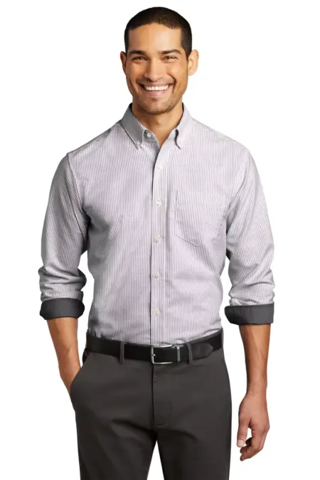 Port Authority  ®  SuperPro    Oxford Stripe Shirt. W657