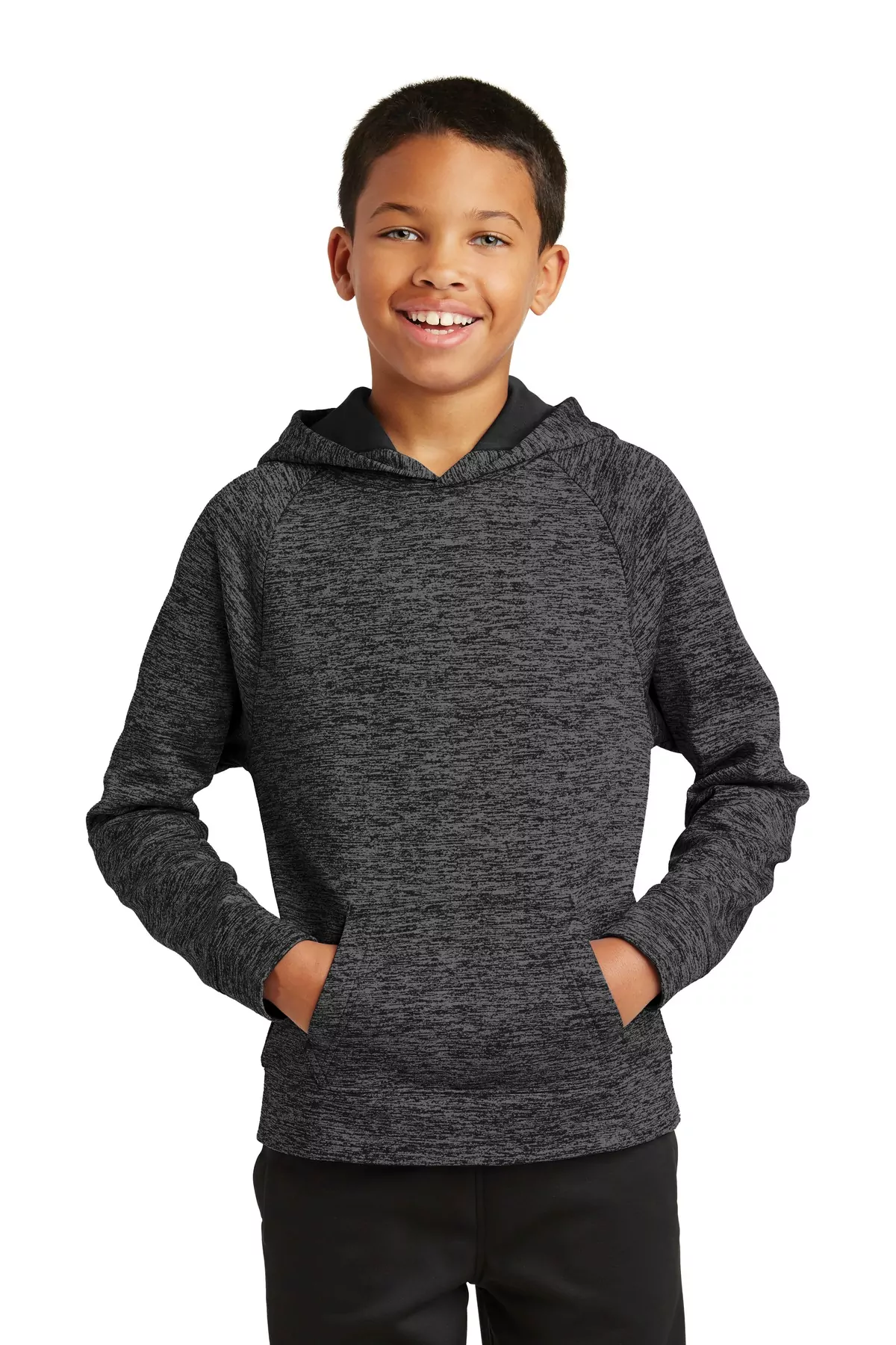 Sport-Tek ® Youth PosiCharge ® Electric Heather Fleece Hooded Pullover. YST225 - Image 2
