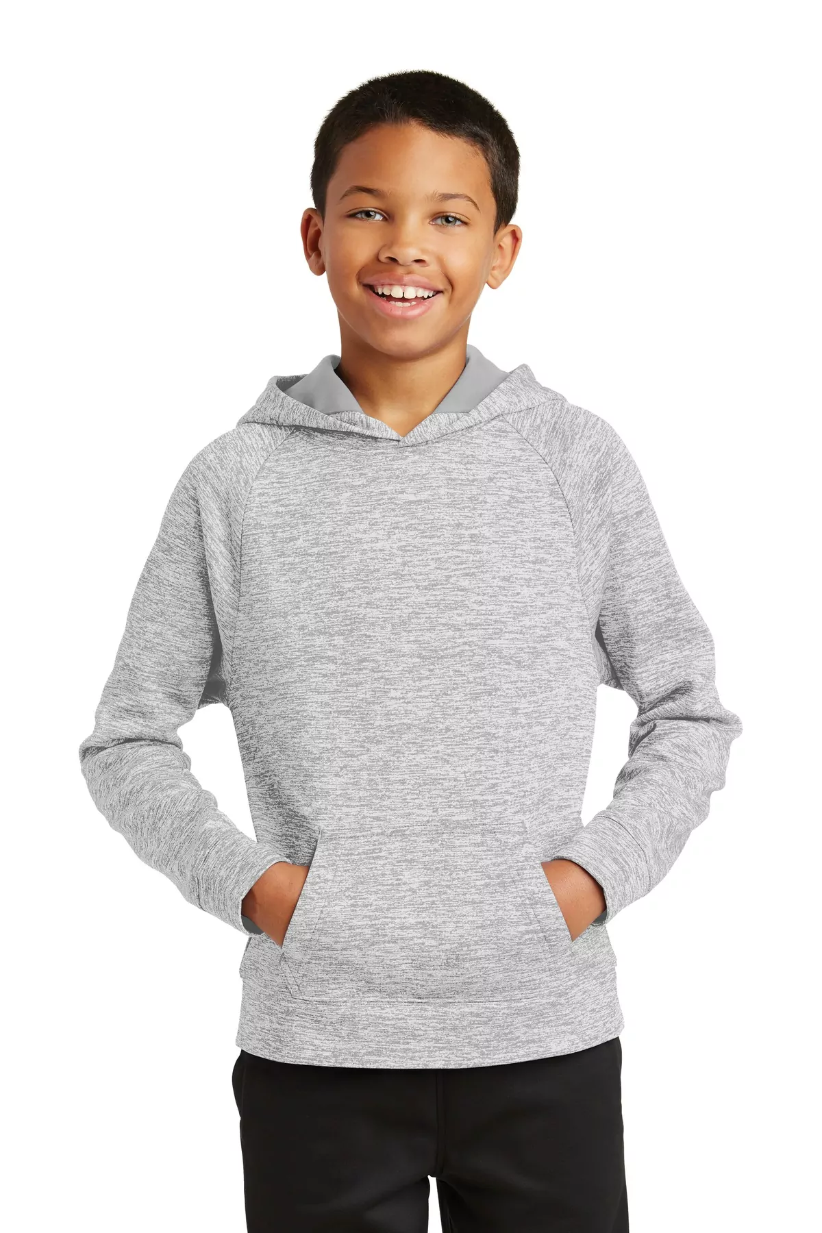 Sport-Tek ® Youth PosiCharge ® Electric Heather Fleece Hooded Pullover. YST225
