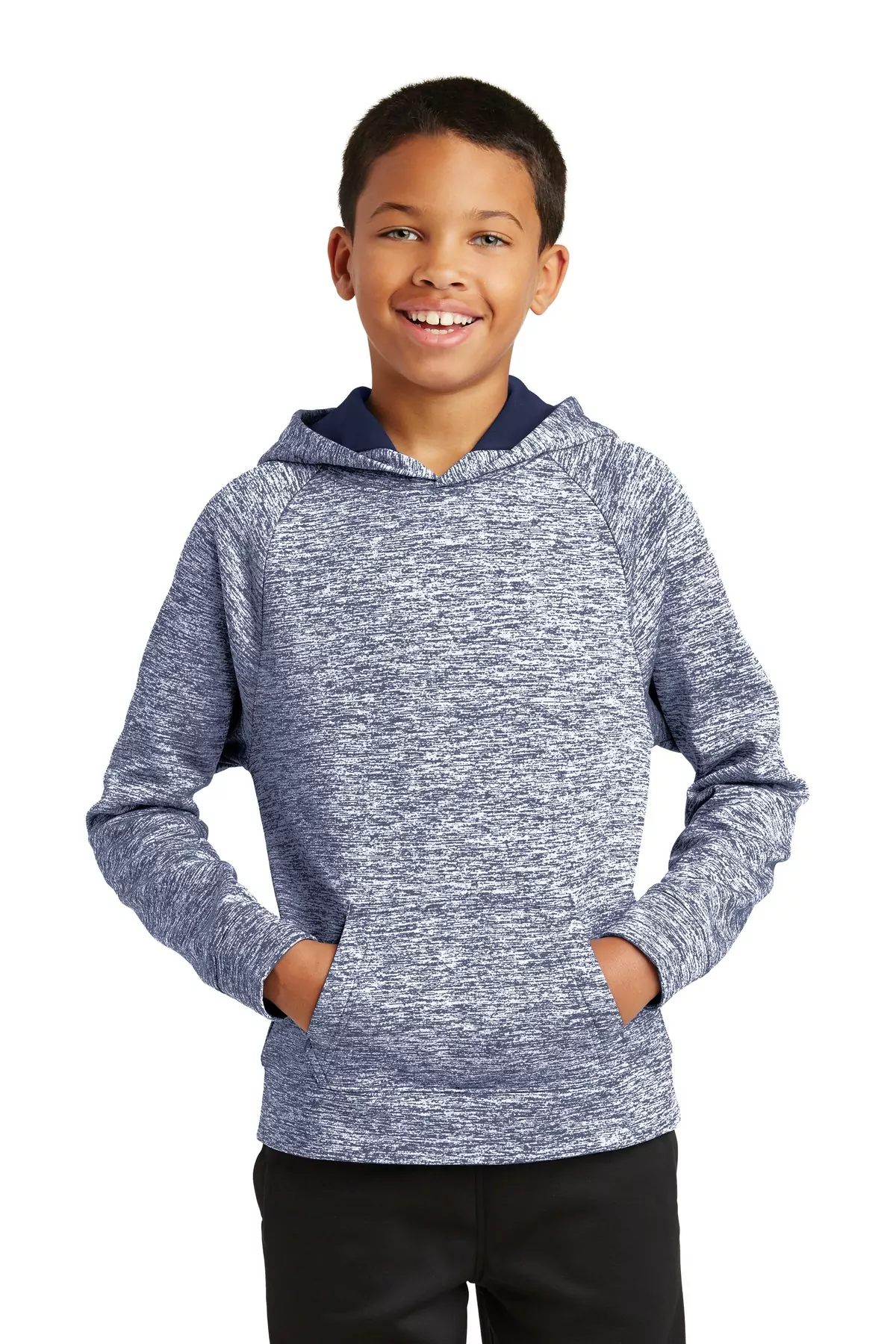 Sport-Tek ® Youth PosiCharge ® Electric Heather Fleece Hooded Pullover. YST225 - Image 3