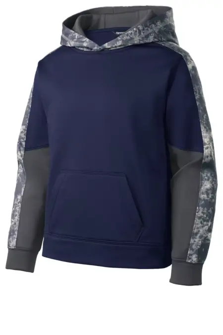 Sport-Tek ® Youth Sport-Wick ® Mineral Freeze Fleece Colorblock Hooded Pullover. YST231