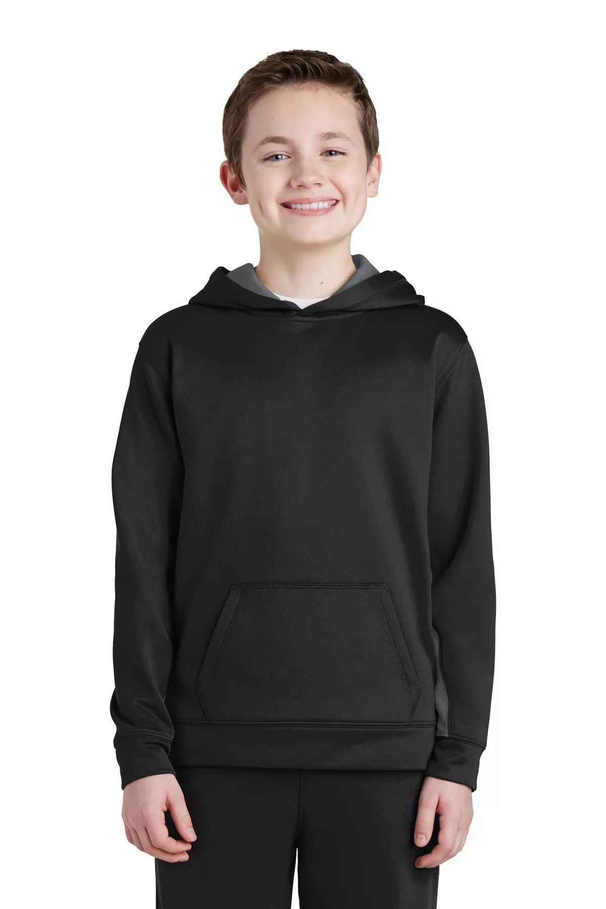 Sport-Tek ® Youth Sport-Wick ® Fleece Colorblock Hooded Pullover. YST235 - Image 2
