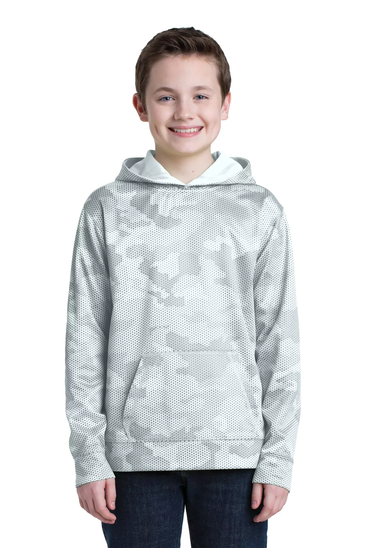 Sport-Tek ® Youth Sport-Wick ® CamoHex Fleece Hooded Pullover. YST240 - Image 2