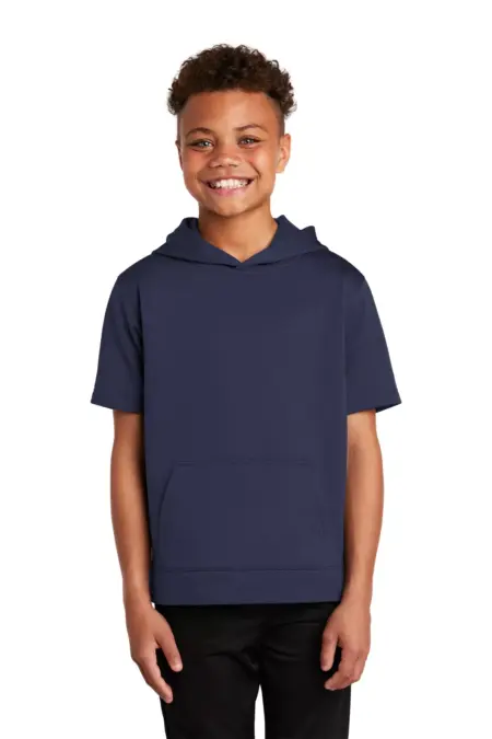 Sport-Tek  ®  Youth Sport-Wick  ®  Fleece Short Sleeve Hooded Pullover. YST251
