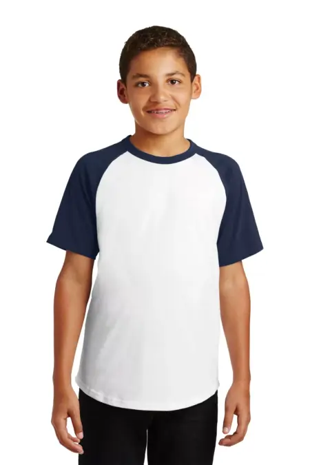 Sport-Tek ®  Youth Short Sleeve Colorblock Raglan Jersey. YT201